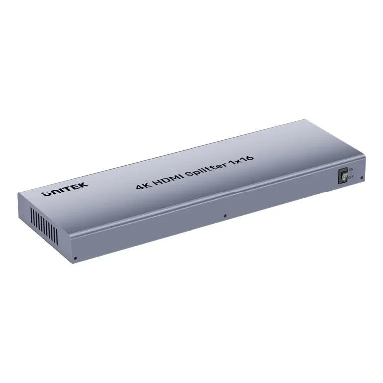 UNITEK 4K HDMI Splitter 1 In 16 Out – 4K@30Hz, HDMI 1.4, HDCP 1.4, Cascading Support, 12V/3A Adapter, Metal Housing, Space Grey