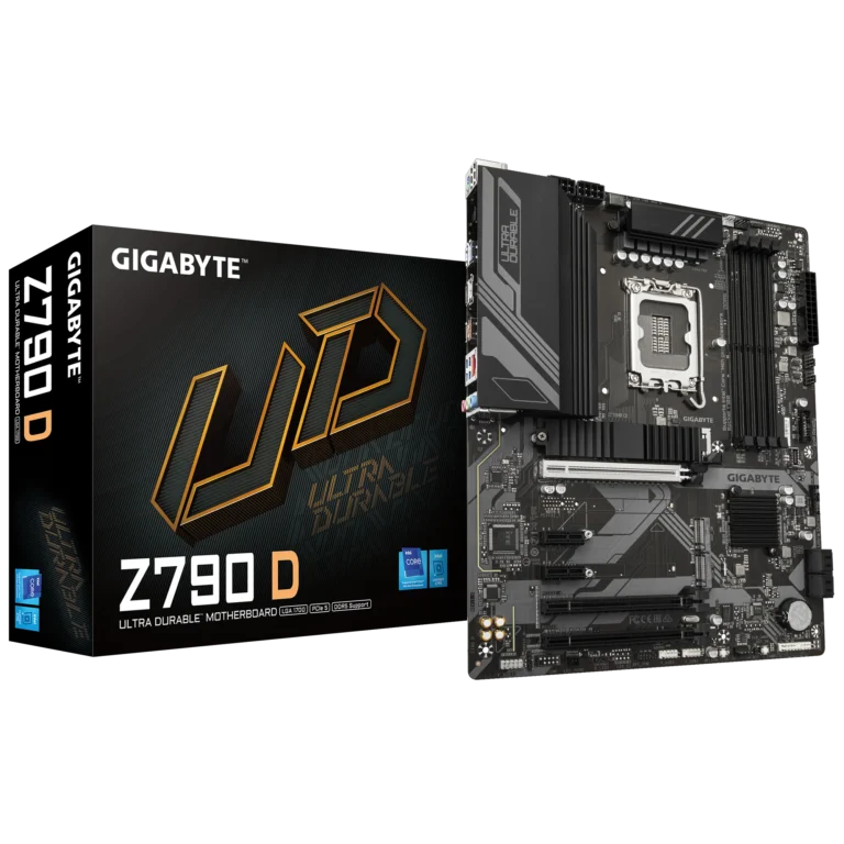 GIGABYTE Z790 D ATX Motherboard – LGA 1700, DDR5 7600 OC, PCIe 5.0 x16, Triple M.2, 2.5 GbE LAN, USB‑C 10 Gb/s, Smart Fan 6