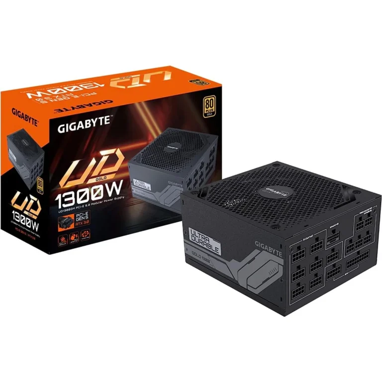 GIGABYTE GP-UD1300GM PG5 PSU – 1300W, ATX 3.0, PCIe Gen5 Ready, 80+ Gold, Fully Modular