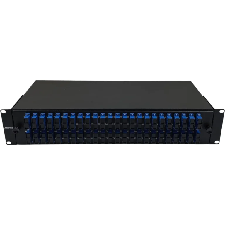 Atlantic 48-Port SC/UPC SM Fiber Patch Panel – 2U Rack Mount, Simplex Adapter, for LAN, Data Centers & Telecom Networks