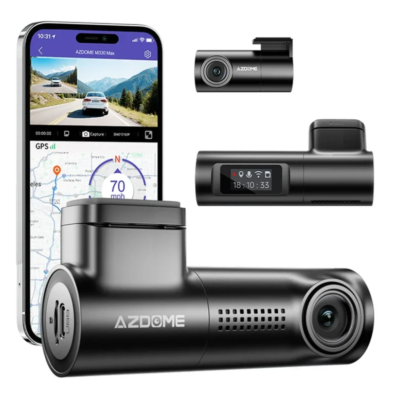 AZDOME M330 MAX Mirror Dash Cam 2-Channel 4K UHD Front & Rear Recording, Smart Rearview Mirror Camera, Built-in WiFi, Night Vision, Parking Monitor, G-Sensor, Loop Recording