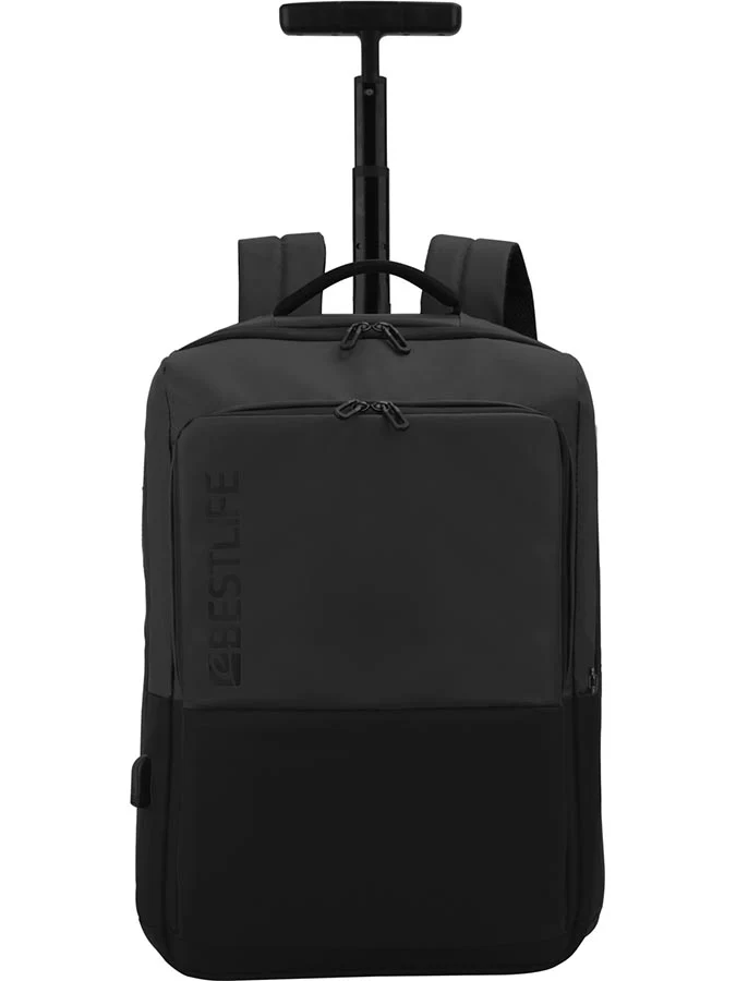 BESTLIFE Neoton Trolley Backpack – 17″ Laptop, USB & Type-C Charging, Water-Repellent, Silent Wheels, Ergonomic Design