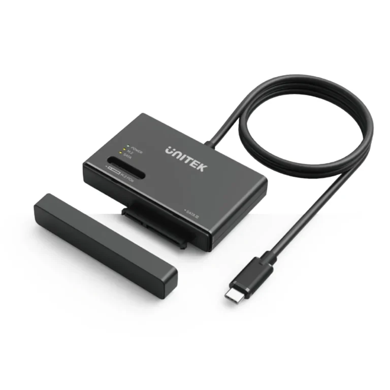 Unitek NVMe M.2 SSD Enclosure Adapter – USB-C 10 Gbps (UASP), Tool-Free NVMe & SATA Support, Hot-Swappable