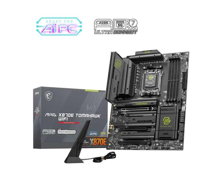 MSI MAG X870E Tomahawk WiFi AM5 Motherboard – DDR5, PCIe 5.0, USB4, Wi-Fi 7, 5G LAN, ATX Gaming Board for Ryzen 9000 Series