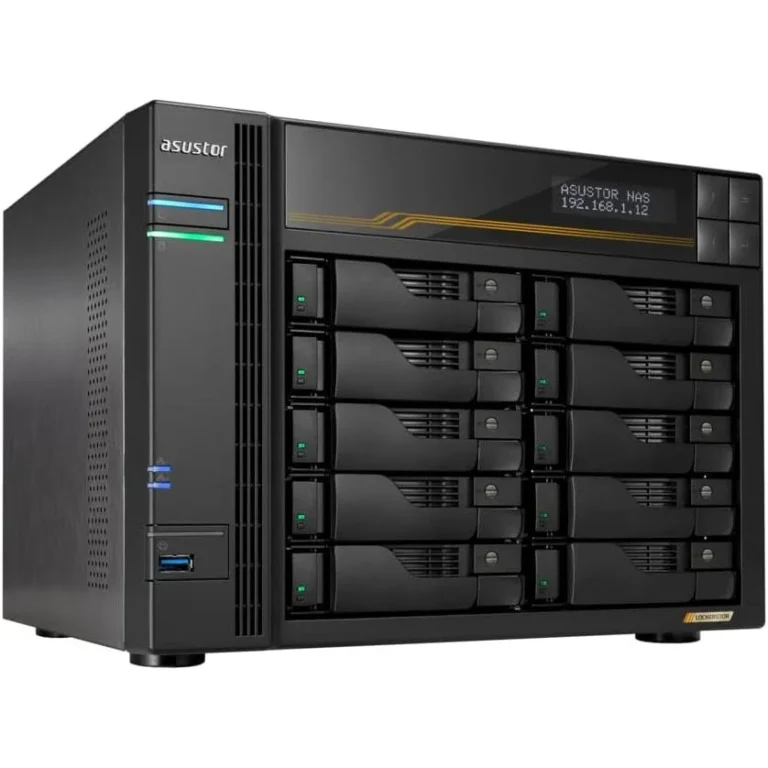 ASUSTOR Lockerstor 10 Gen3 AS6810T, AMD Ryzen V3C14, 16GB ECC DDR5, Dual 10GbE, Dual 5GbE, USB4, M.2 NVMe
