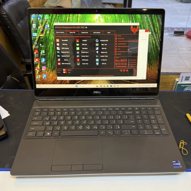 Dell precision 7560 ci9 11950H ram 16 ssd 512 VGA 4G T1200 15.6 FHD لمس مستعمل