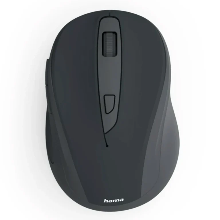 Hama WM-400 Wireless Ergonomic Mouse – 6-Button Optical Quiet Mouse with 2.4 GHz RF, Adjustable DPI, Stowable USB-A Receiver & Eco-Friendly Design