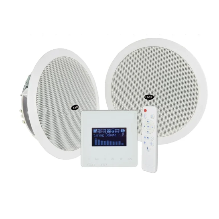 CMX In-Wall Amplifier with Pair Speaker Set, 15W+15W, USB/FM/Bluetooth/Remote Control