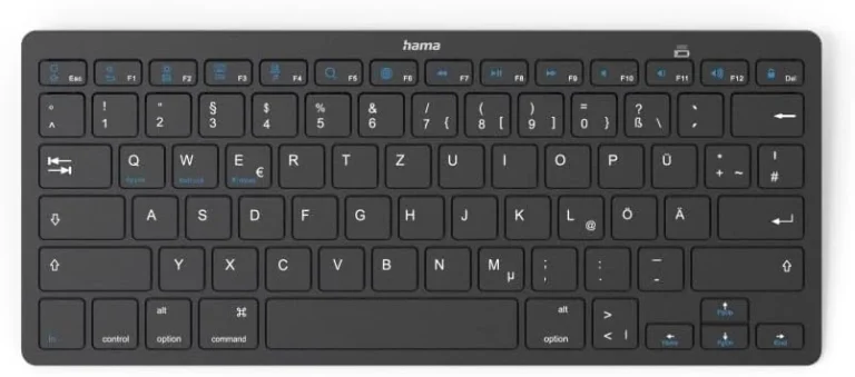Hama KEY4ALL X510 Bluetooth Keyboard, Black, Compact, QWERTY US Layout, 78 Keys, Scissor Mechanism, for iOS, Android and Windows