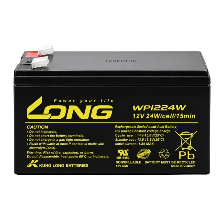 Long 12V 6Ah Rechargeable Sealed Valve Regulated Lead Acid Battery WP1224W
