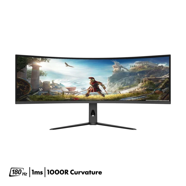 Avetron Q4966RVC 49" Dual QHD Curved Gaming Monitor, 5120×1440, 180Hz, 1ms Fast VA Panel, 1000R Curvature, 95% DCI-P3, USB-C 90W, HDMI & DisplayPort