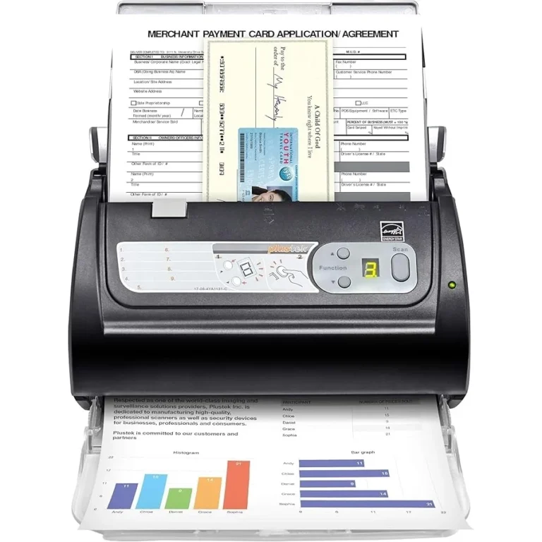 Plustek SmartOffice PS188 Duplex Document Scanner , 30 ppm / 60 ipm , 50-Sheet ADF , 600 dpi , OCR , USB 2.0