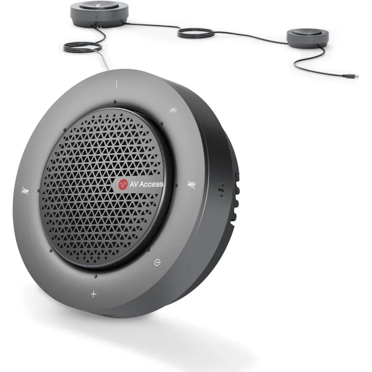 AV Access AnyCo A6 USB & Bluetooth Conference Speakerphone, 4-Mic Array, Daisy Chain up to 9 Units, AI Noise Cancellation