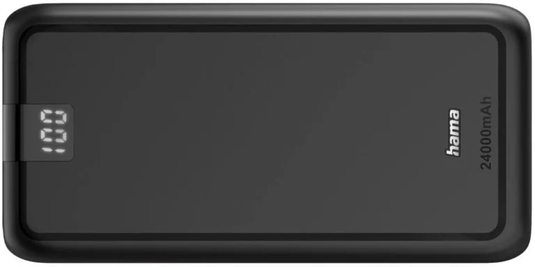 Hama 201711 Performance 24 Power Bank 24000mAh , 3 Outputs – USB-C + 2× USB-A , High-Capacity Portable Charger , LED Battery Indicator – Anthracite
