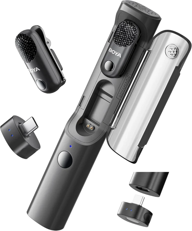 BOYA Magic-05 USB-C Wireless Lavalier Microphone , 48kHz/24-bit Audio , AI Noise Cancellation , 100m Range , 30H Battery , Safety Track & Limiter , for Android & iPhone 15/16/17 – Black