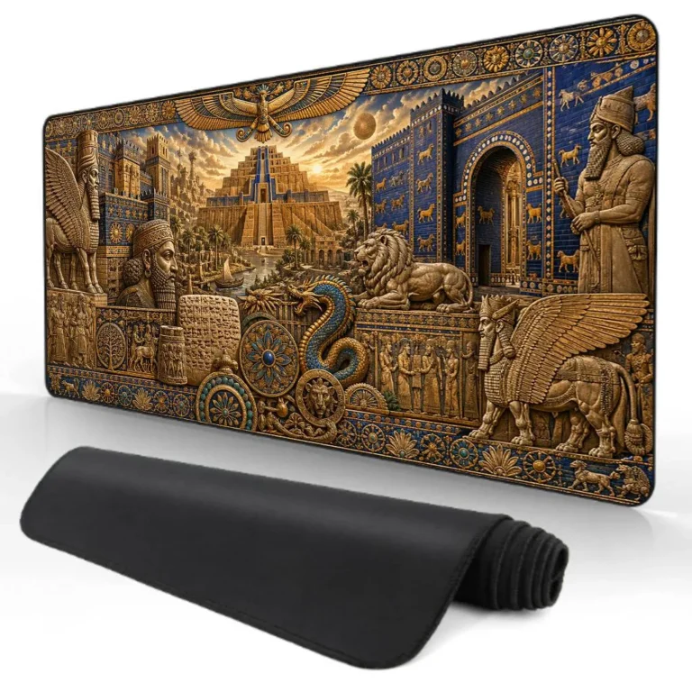 Mouse Pad 90x45 cm / 4mm: Ancient Mesopotamian Ornamental Art 02