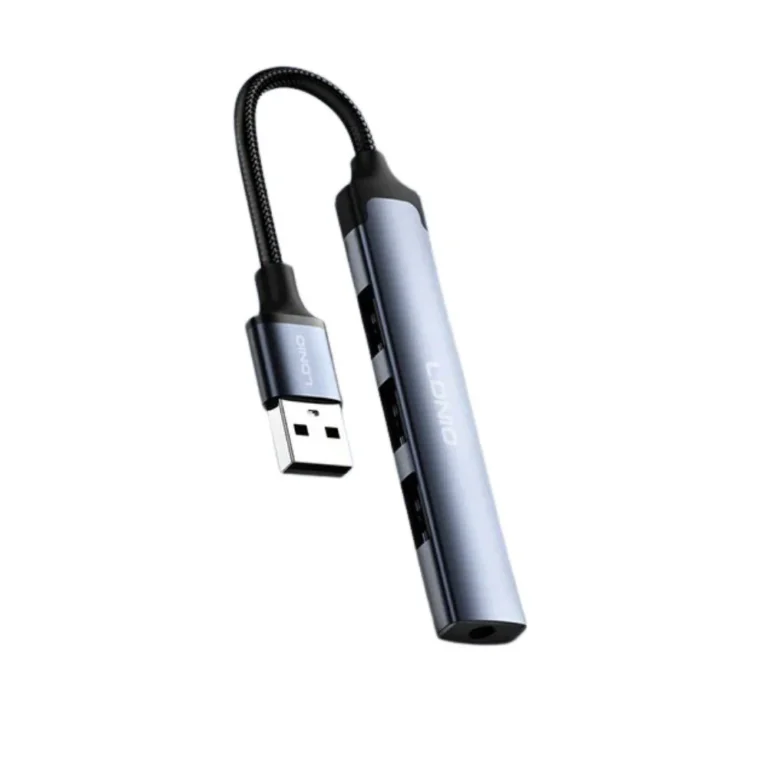 LDNIO DS-104U USB 2.0 External Audio Adapter, Stereo Sound Card with 3.5mm Headphone & Microphone Jack, Plug & Play for Windows & Mac
