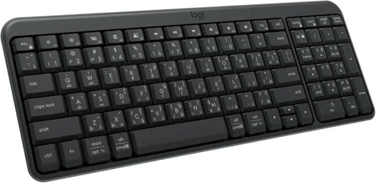 Logitech K250 Compact Bluetooth Wireless Keyboard , Full-Size Layout with Number Pad , Spill-Resistant Design , Deep-Profile Responsive Keys , 12-Month Battery Life , Dongle-Free Connection , Graphite