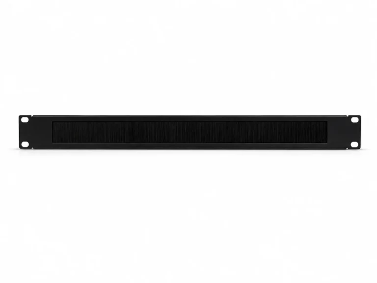 Atlantic AT-MGT-3611B 1U 19” Rack Cable Management Brush Panel – Metal Frame Brush Type for Server & Network Cabinets