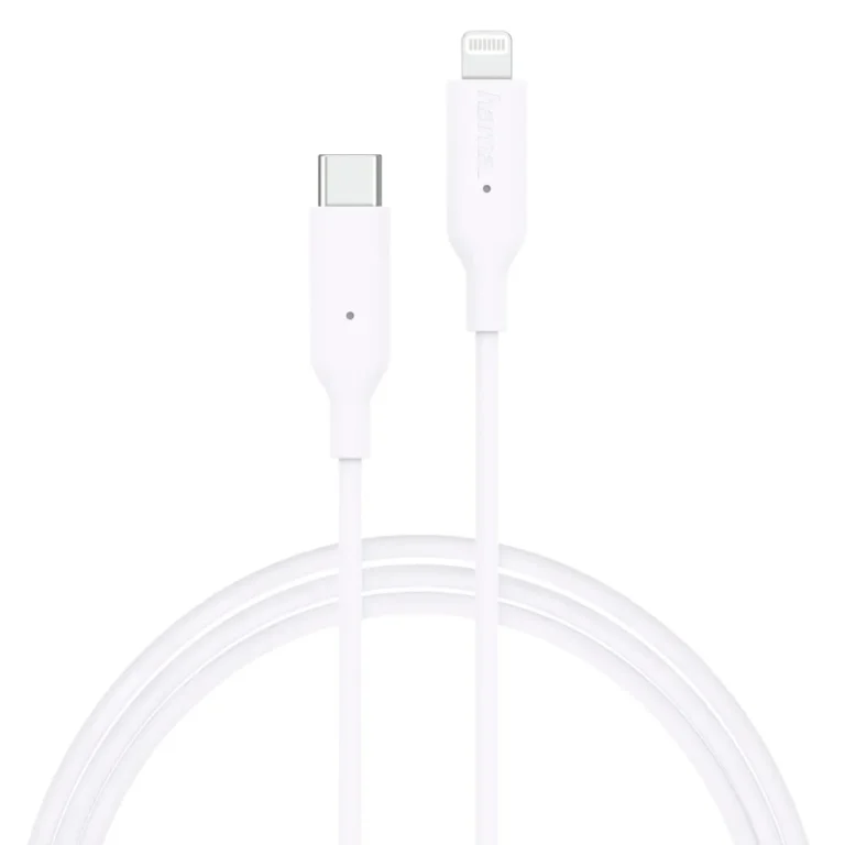 Hama 183295 USB-C to Lightning Charging & Data Cable – 1m , Apple MFi Certified , Power Delivery Fast Charging , USB 2.0 480Mbps , Up to 3A , for iPhone, iPad & iPod – White