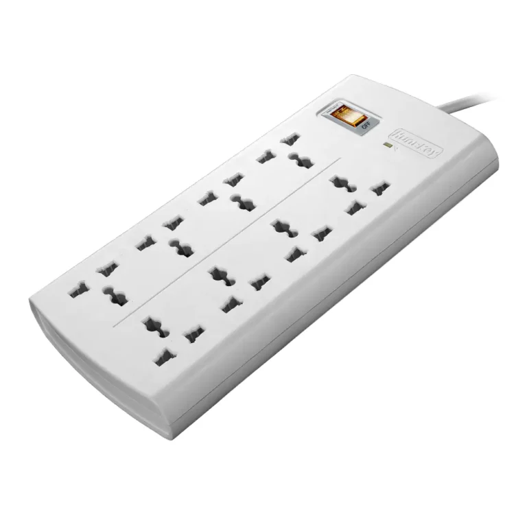 Huntkey SZM804 Power Strip, 8-Outlet Extension Socket with Surge Protection (MAX 2500W, 10A, 5 m Cable, White)