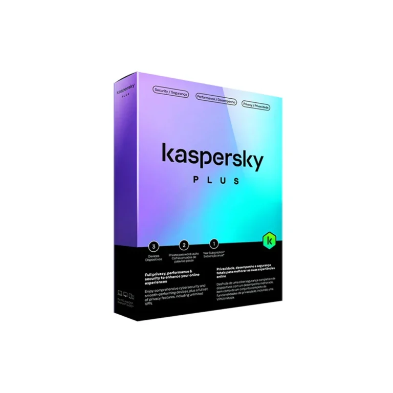 Kaspersky Plus 3 Device – 1‑Year Internet Security Subscription with Unlimited VPN, Password Manager & Performance Tools