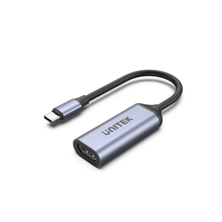 UNITEK V1416B 8K USB-C to HDMI 2.1 Adapter – 8K@60Hz, 4K@120Hz, HDR, HDCP 2.3, VRR, DSC 1.2a, Aluminium Housing, Plug & Play, 15cm Cable