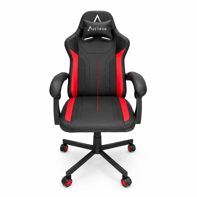 Avetron Comfy PU Leather Heavy-Duty Gaming Chair, Ergonomic Design, Adjustable Height & Recline, Lumbar Support