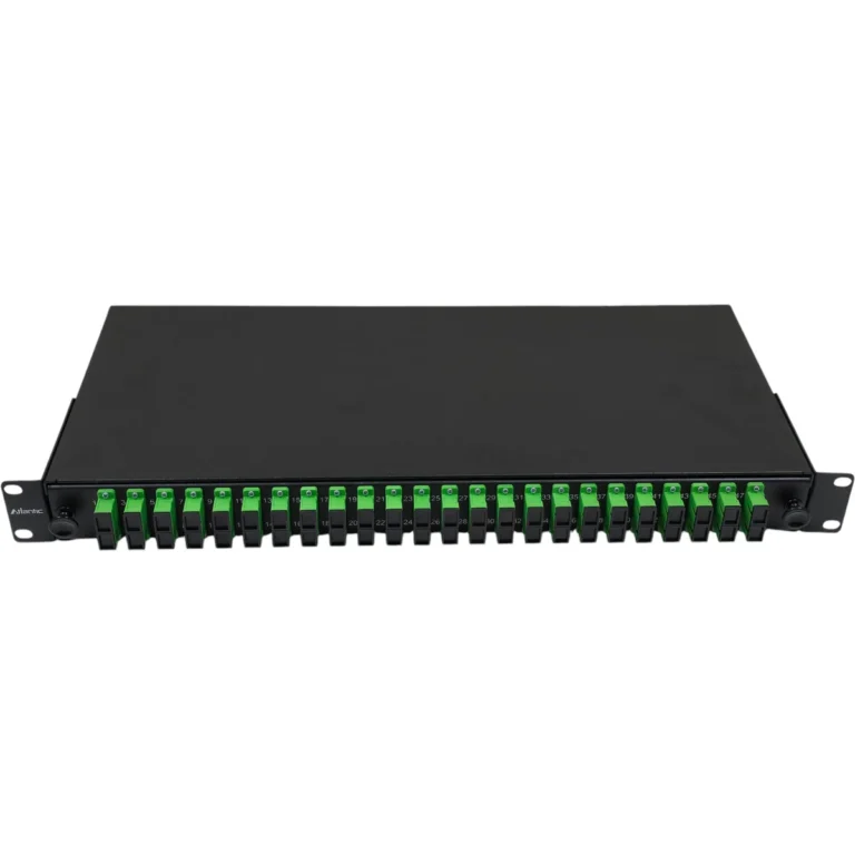 Atlantic 24-Port SC/APC SM Fiber Patch Panel – 1U Rack Mount, Duplex Adapter, Low Back Reflection for FTTH & Backbone Networks