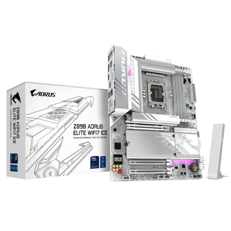 GIGABYTE Z890 AORUS ELITE WIFI7 ICE Motherboard – LGA 1700, DDR5, PCIe 5.0, Wi-Fi 7, Intel Z890 Chipset, ATX
