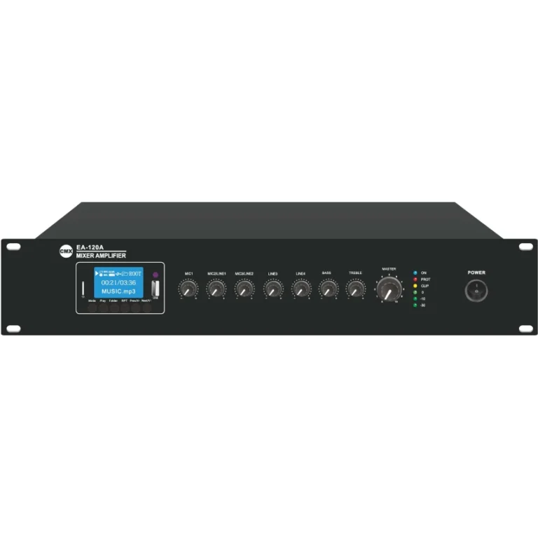 CMX EA-240AW Wi-Fi Internet Streaming Mixer Amplifier, 240W, USB/SD/FM, Bluetooth, 100V/70V & 4–16Ω, 19″ Rack-Mount