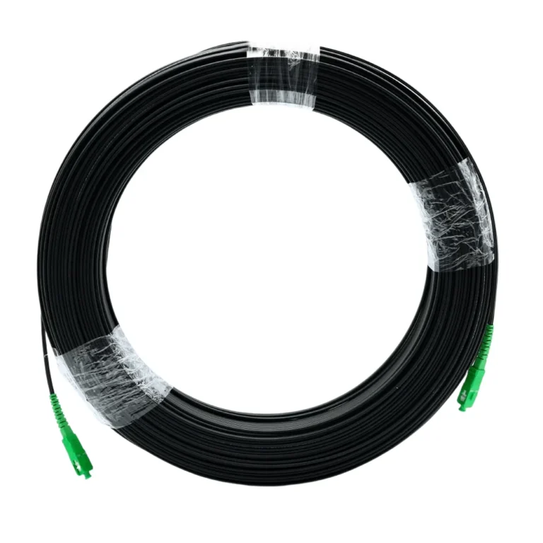 FiberHome Pre-Connectorized Figure-8 FTTH Drop Cable – SC/APC, G657A2, LSZH Sheath, Dual Steel Wire, Low Loss