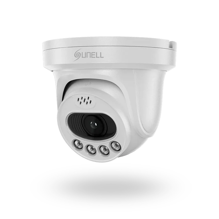 SUNELL 8MP Dome Full-Color Eyeball IP Camera, 2.8mm Lens, Warm Light 30m, Audio/Alarm I/O, Smart Detection, SD Slot, IP66
