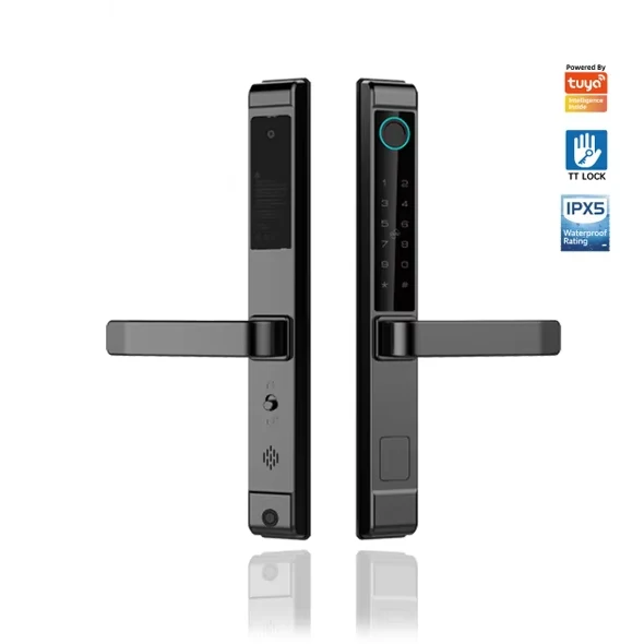 Locstar L106 Smart Door Lock, Fingerprint & Keypad Keyless Entry with Bluetooth App, IC Card & Mechanical Key – Black