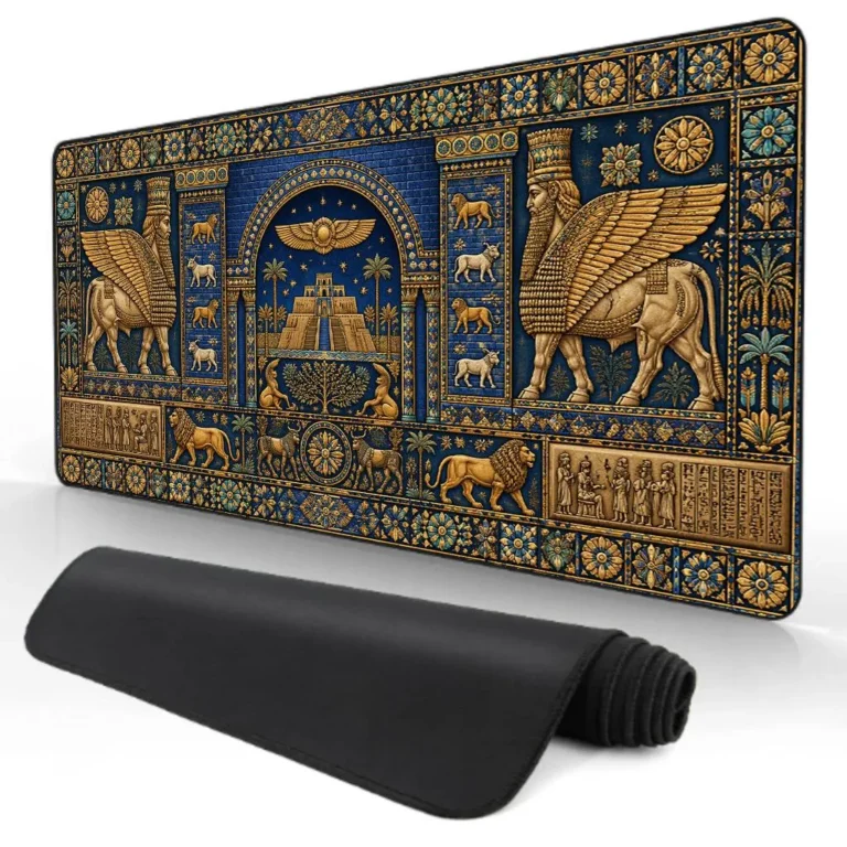 Mouse Pad 90x45 cm / 4mm: Ancient Mesopotamian Ornamental Art 04
