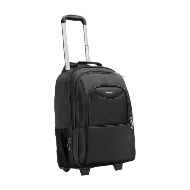 Promate Mogul-TR 2-in-1 Trolley Laptop Bag – Up to 16″, Water-Resistant with Wheels & Hidden Backpack Straps