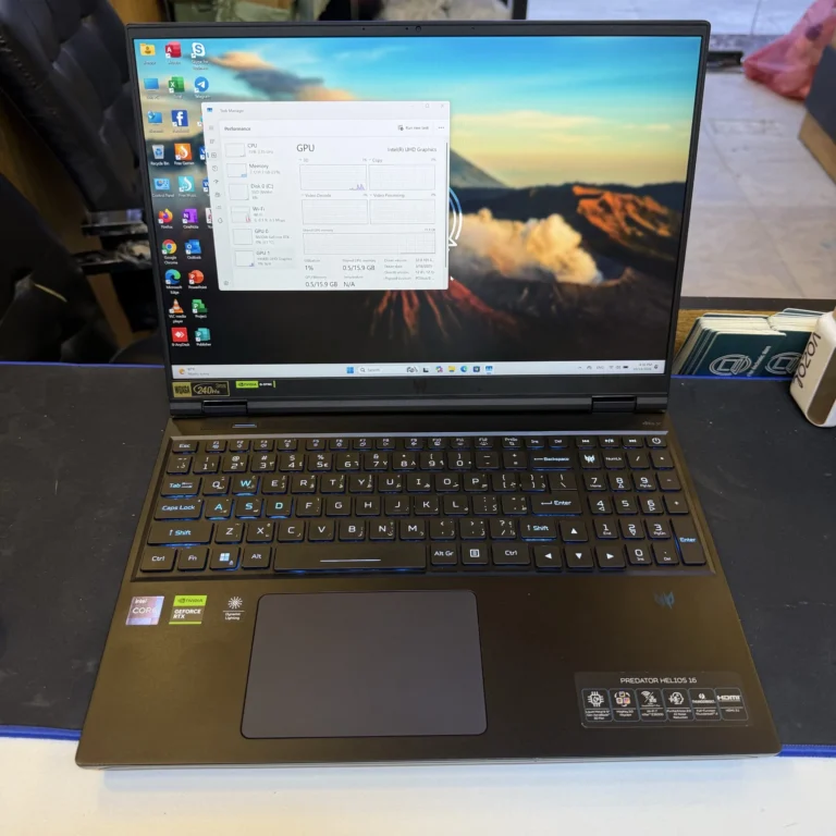 "Acer PREDATOR HELIOS 16 ci9 14900HX ram 32 ssd 1T RTX 4080 12GB 16"" 2K 240Hz" مستعمل