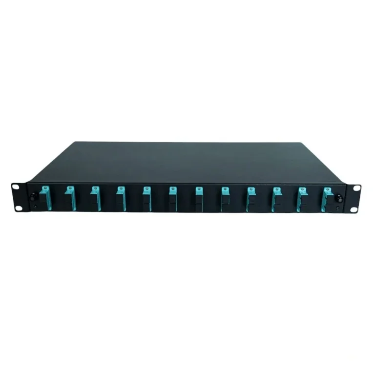 Atlantic 1U 12-Port Fiber Patch Panel – 24 SC Connectors, OM3 Multimode / SingleMode