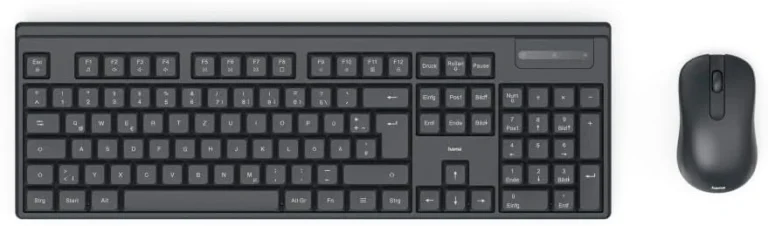 Hama WKM-100 Wireless Keyboard with Mouse, Wireless, Batteries, QWERTY UK, black