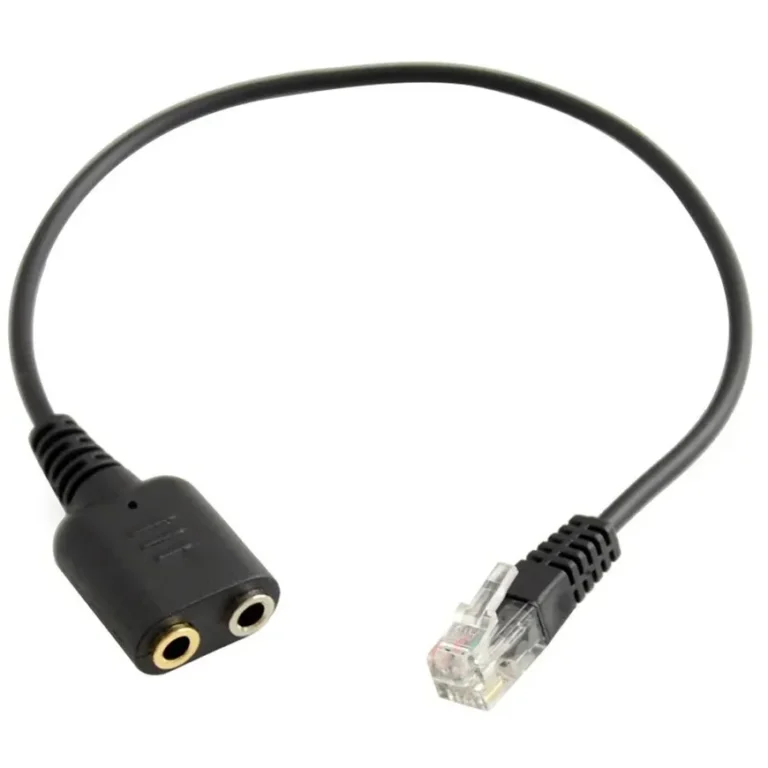 Avetron Headset Cable 2 X 3.5mm to RJ9 Jack Adapter Convertor PC Headset