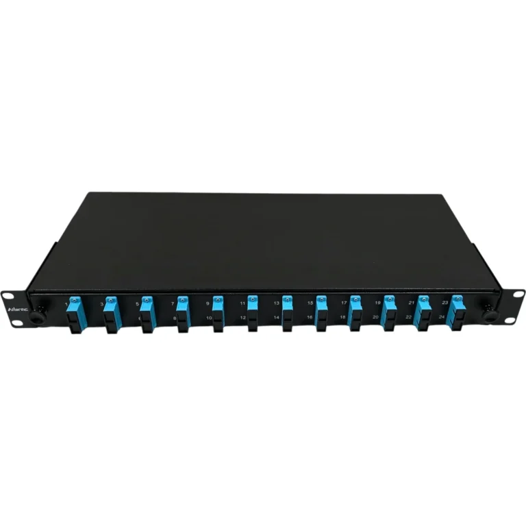 Atlantic 24-Port SC/UPC MM Fiber Patch Panel – 1U Rack Mount, Duplex Adapter, for Enterprise LAN and Data Center Fiber Cabling