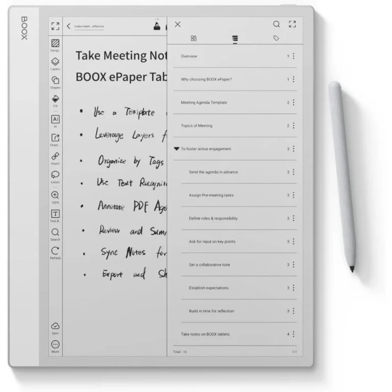 BOOX Note Max 13.3" E Ink Tablet – 300 PPI Carta 1300, 6GB RAM, 128GB Storage, Android 13, Stylus Support With MAGN. CASE