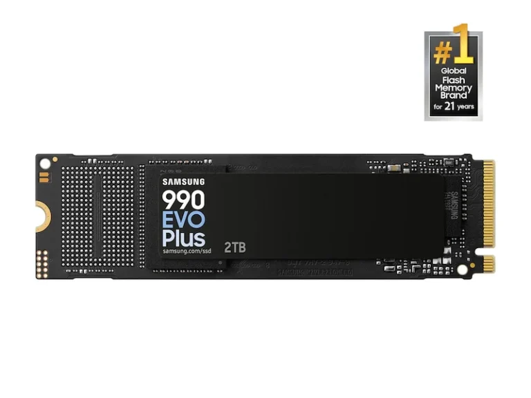 Samsung 990 EVO Plus 2TB NVMe PCIe Gen 5.0 M.2 SSD – Up to 7,250 MB/s Read, 6,300 MB/s Write, Intelligent TurboWrite 2.0, HMB Technology