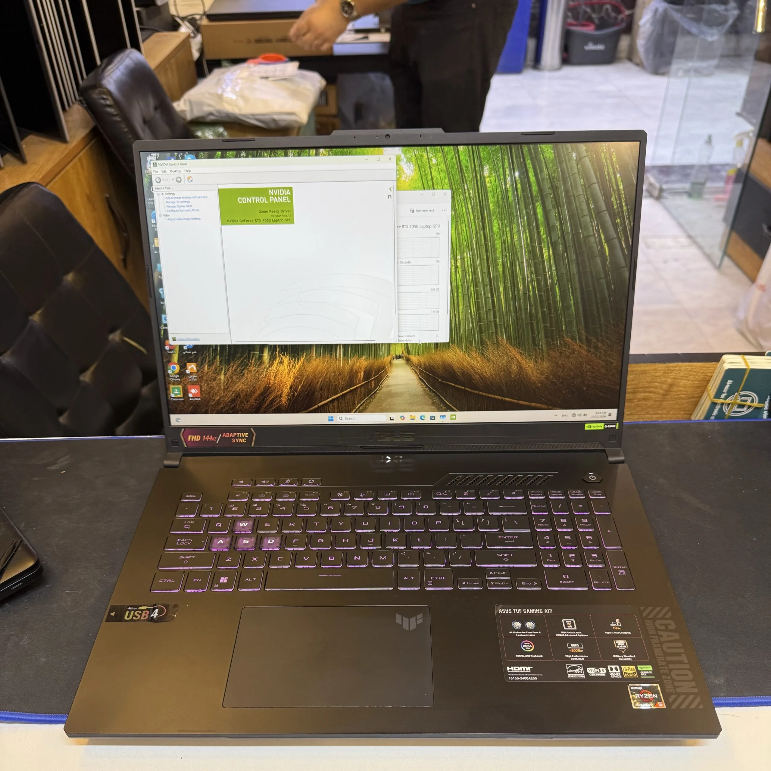 Asus TUF A17 AMD RYZEN 5 7535HS RAM 16 DDR5 SSD 512 RTX 4050 6G 17.3 FHD 144Hz مستعمل Asus TUF A17 AMD RYZEN 5 7535HS RAM 16 DDR5 SSD 512 RTX 4050 6G 17.3 FHD 144Hz مستعمل