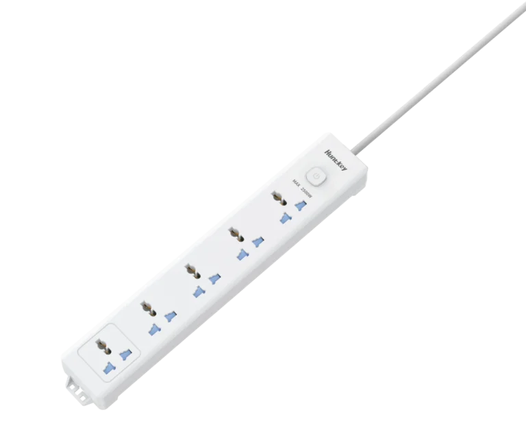 Huntkey DMB501 Power Strip, 5 Universal Sockets, 5M Heavy-Duty Extension Cord, Multi Plug Surge Protection Power Board, Flame-Retardant Housing, Wall Mount Design