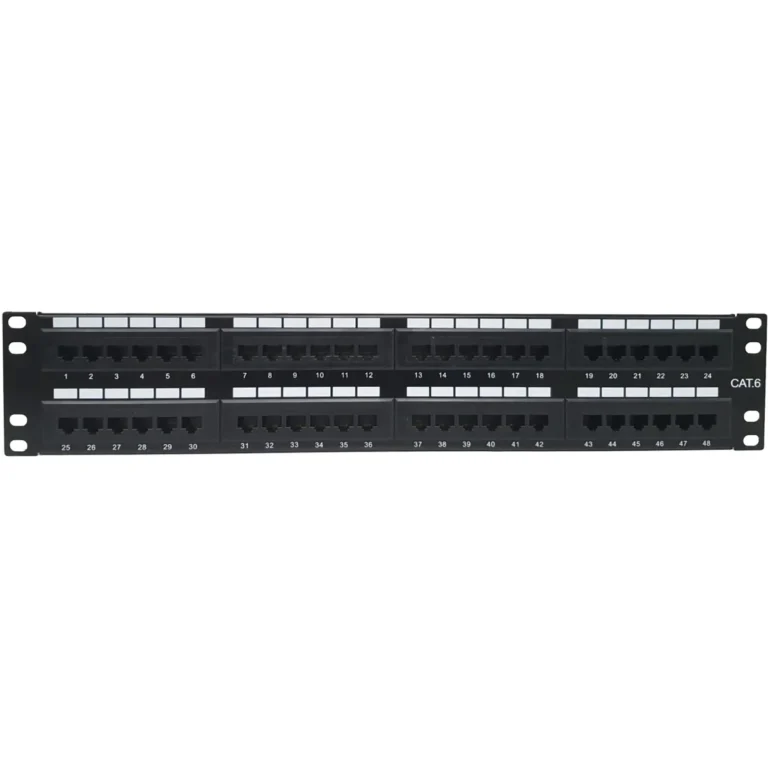 Atlantic CAT6 Patch Panel 48-Port UTP, Unshielded RJ45, 19-Inch Rack Mount 2U, Network Patch Panel