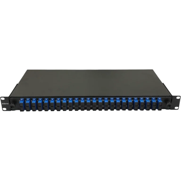 Atlantic 24-Port SC/UPC Single Mode Fiber Patch Panel, 1U Rackmount, Duplex Adapter – For LAN, Data Centers, Telecom Applications