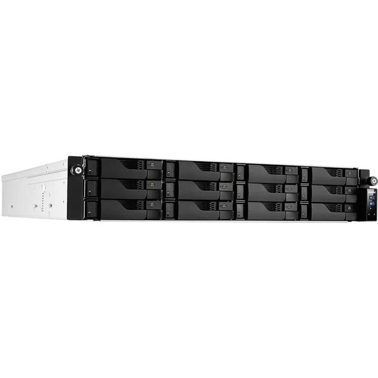 ASUSTOR Lockerstor 12RD (AS6512RD) – 12-Bay 2U Rackmount NAS with Intel Atom C3538, 8GB DDR4, Dual 2.5GbE, PCIe Expansion