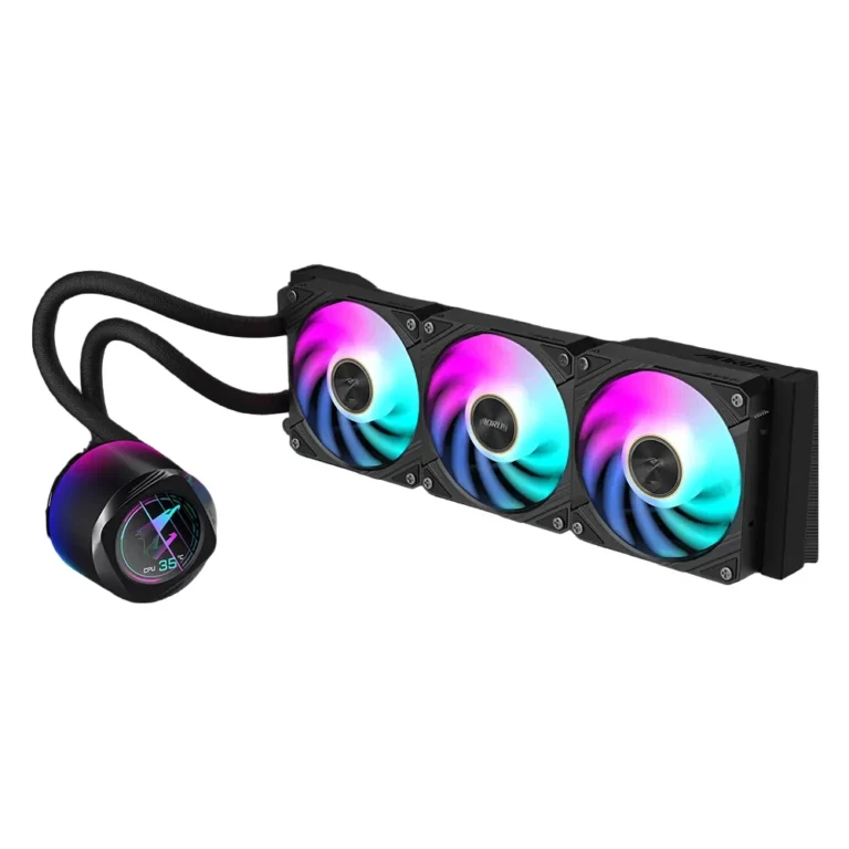 AORUS WATERFORCE X II 360 Liquid Cooler – 360mm Radiator, LCD Display, ARGB Fans, Intel & AMD Socket Support