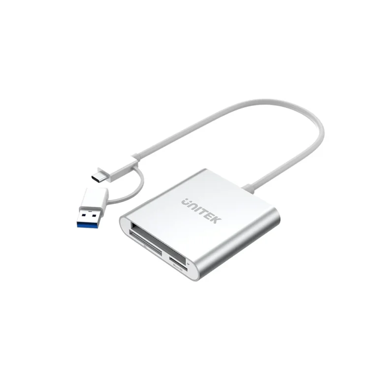 UNITEK 3-Port Memory Card Reader USB 3.0 with USB Type-C Adaptor